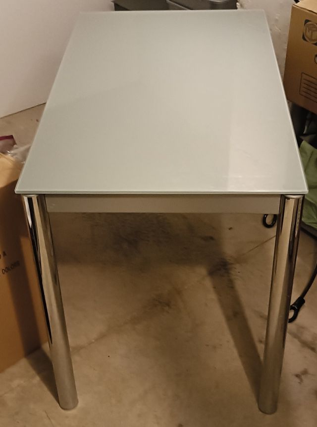 tavolo: vetro, acciaio inossidabile e vetro 100x60