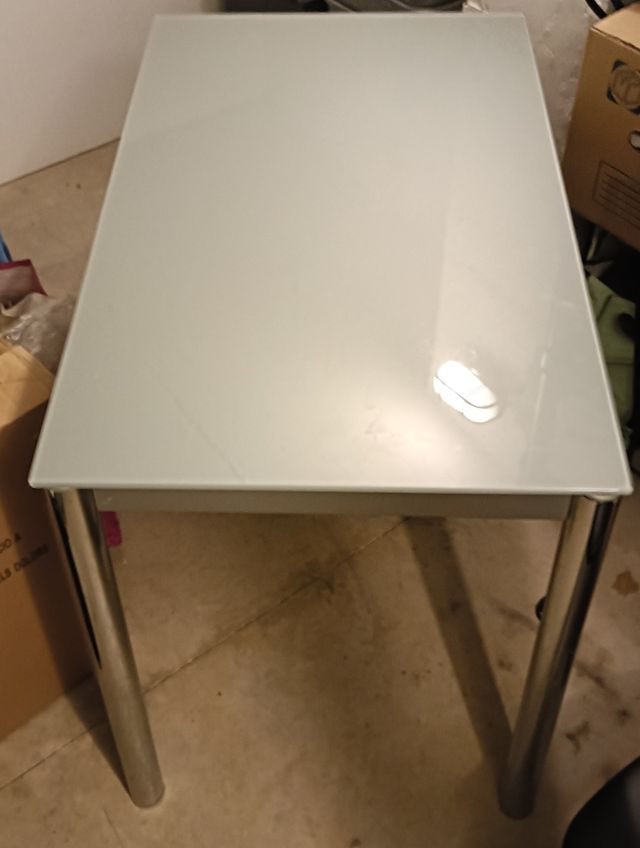 tavolo: vetro, acciaio inossidabile e vetro 100x60