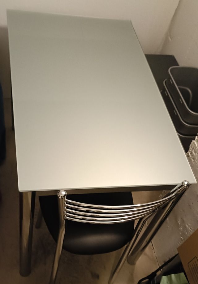 tavolo: vetro, acciaio inossidabile e vetro 100x60