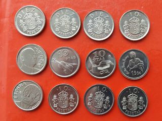 LOTE 12 MONEDAS 10 PESETAS 1983-2000 SC