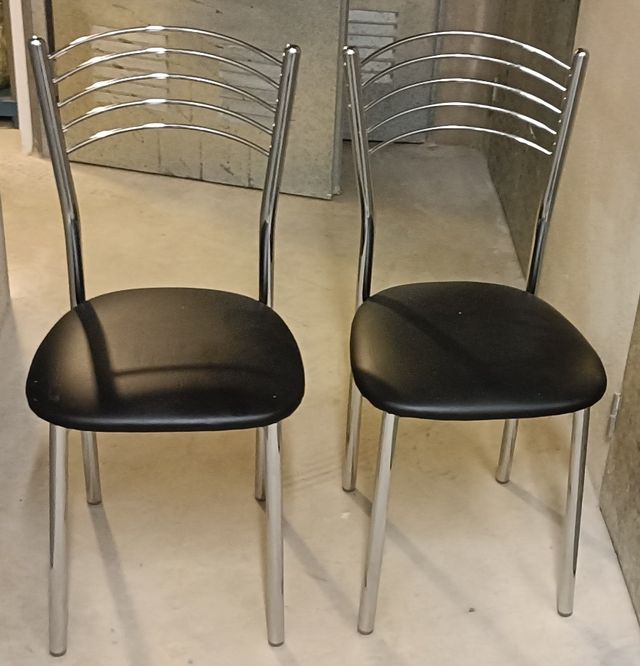 2 sedie da pranzo - acciaio/pelle sintetica