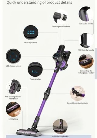 Aspiradora escoba inalámbrica 6 en 1