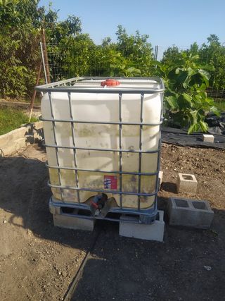 Bidón agua 1000L con adaptador y grifo de 1 pulgad