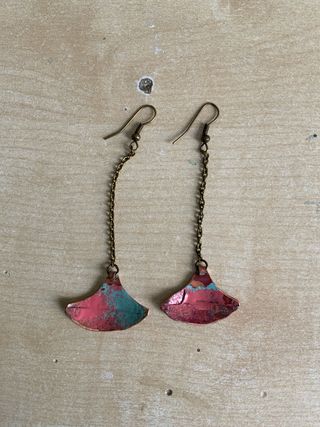 Pendientes largos | Rojo y rosa