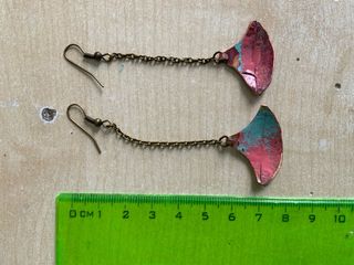 Pendientes largos | Rojo y rosa
