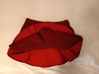 Falda pantalón roja de cuadros vichy
