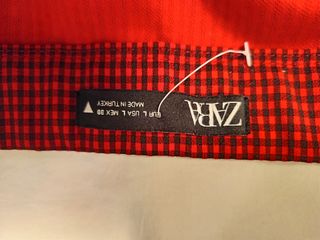 Falda pantalón roja de cuadros vichy