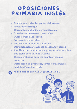 Oposiciones Primaria Inglés: Preparación