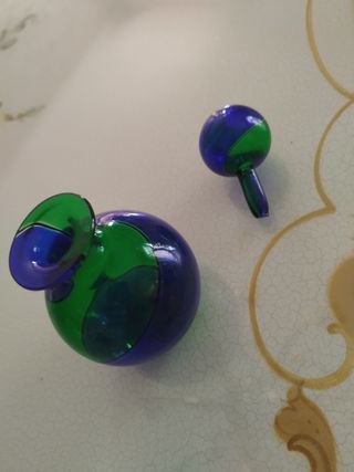 Bottiglietta Vetro Murano Vintage blu cobalto e ve