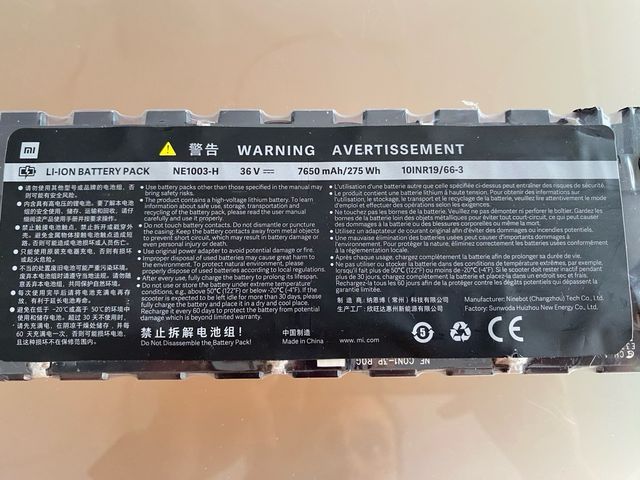 Batería 7650mAh Xiaomi Patinete Eléctrico