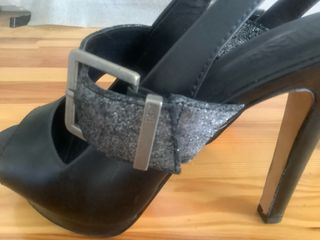 Sandalias de piel Diesel  negras c/plata