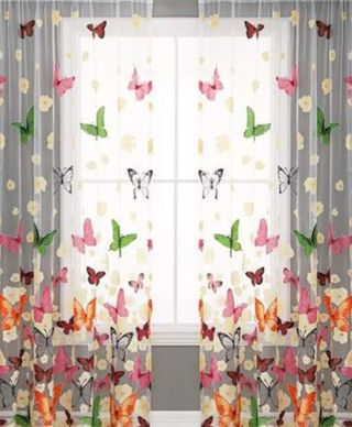 Cortinas translúcidas mariposas