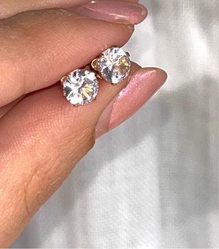 Orecchini oro bianco, punti luce