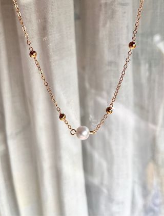 Collana oro perla minimal