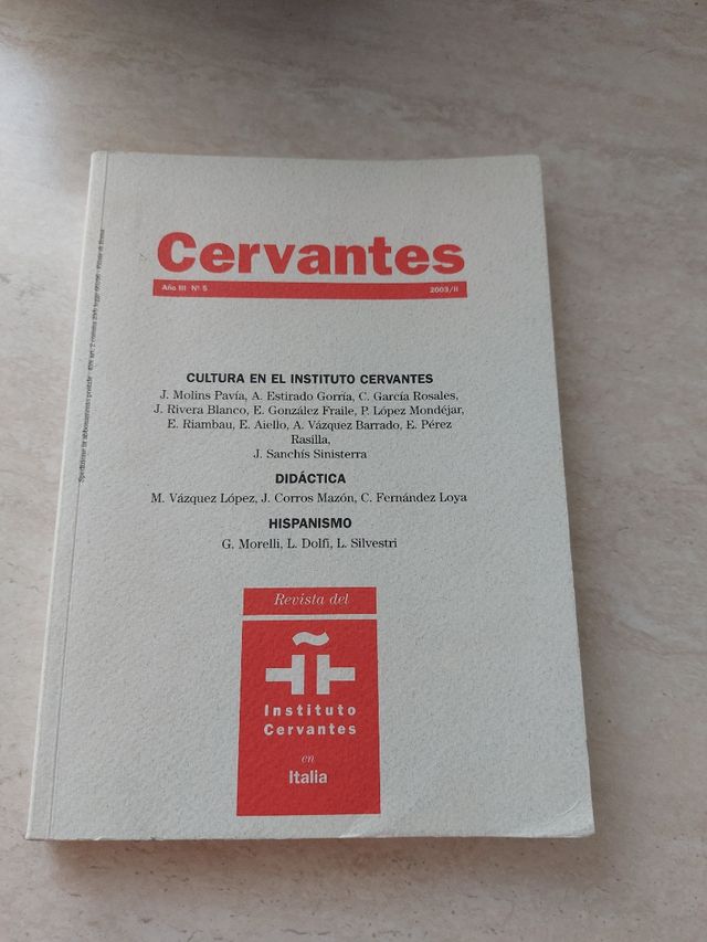 Revista 5 año III Instituto Cervantes en Italia