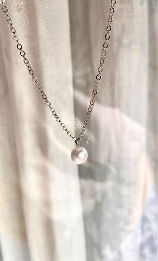 Collana Perla Argento Minimal