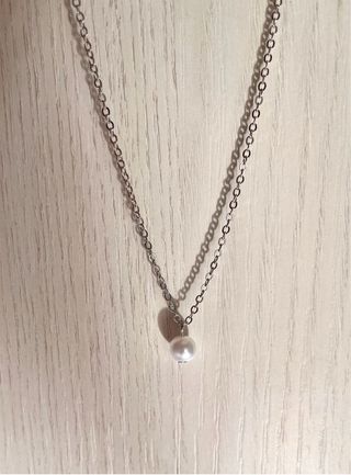 Collana Perla Argento Minimal