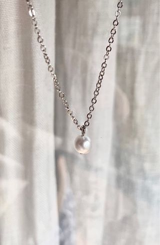 Collana Perla Argento Minimal
