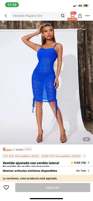 Vestido azul ajustado de playa