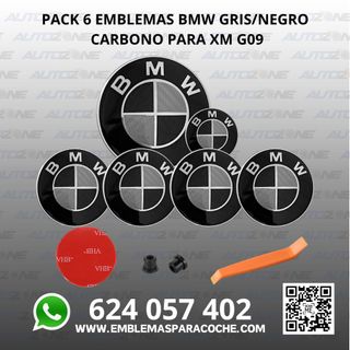 Pack emblemas BMW negro gris carbono para XM G09