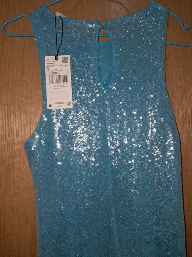 Vestido lentejuelas azul