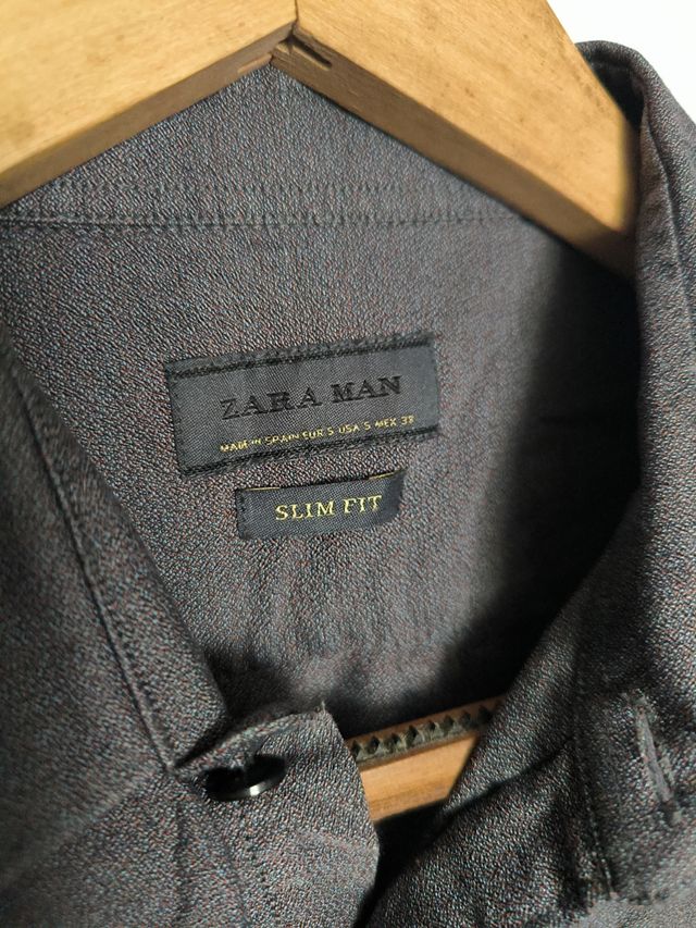 Camisa Zara Man gris - S
