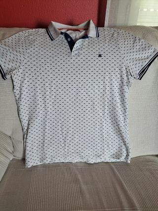 Polo jules talla L - Blanco/Azul Marino