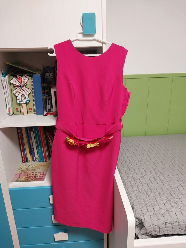 Vestido rosa flores - Talla M/L