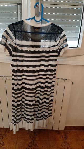 Vestito a righe bianco e nero