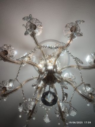 Lampara Cristal Bohemia Dorada