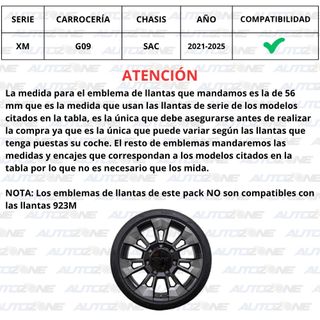 Pack emblemas BMW Negro Performance para XM G09