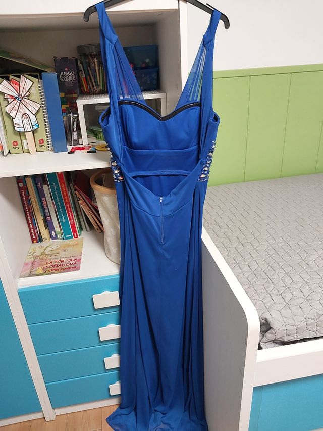 Vestido largo azul fiesta