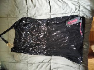 Vestido negro lentejuelas fiesta ( talla S grande)