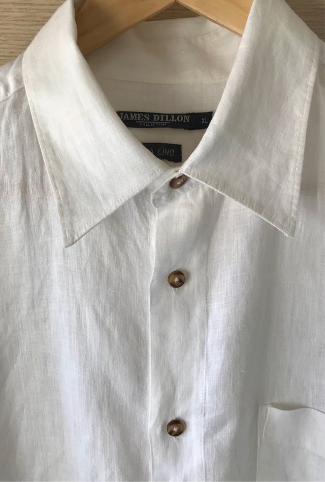 Camicia lino James Dillon XL bianca