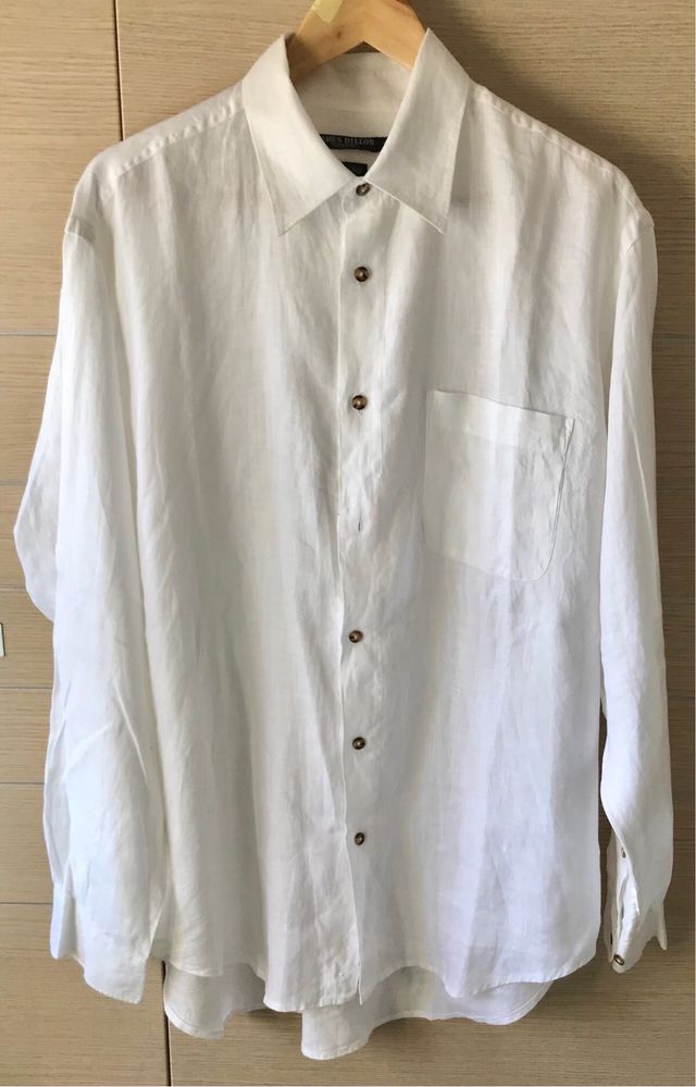 Camicia lino James Dillon XL bianca