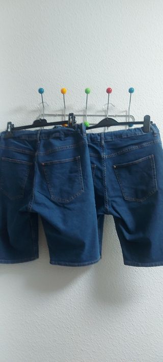 2 pantalones cortos vaqueros