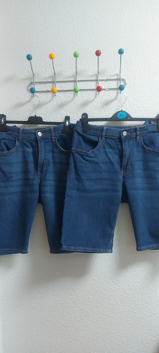 2 pantalones cortos vaqueros