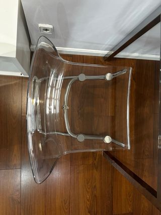 Mesa y 2 sillas metal y cristal