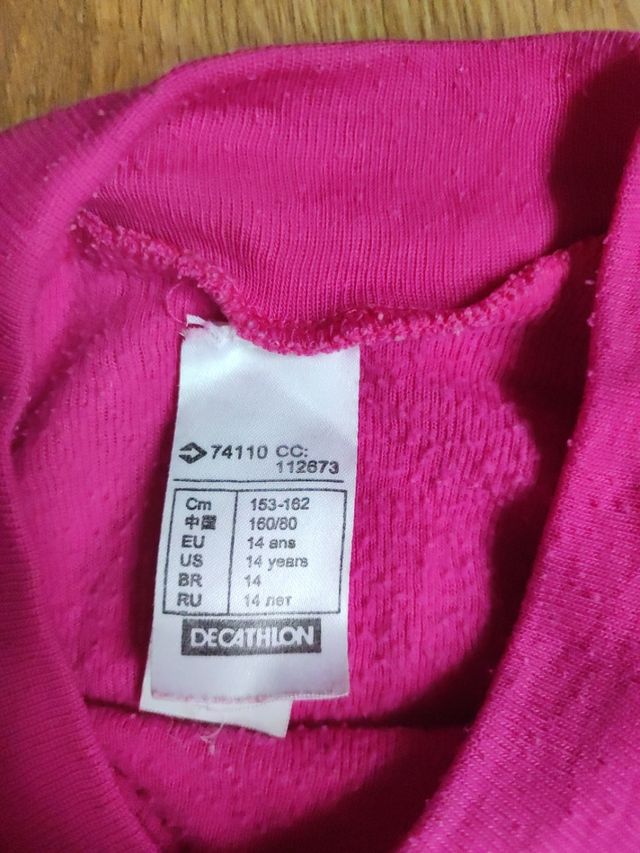 Camiseta térmica niña rosa fucsia - 14 años