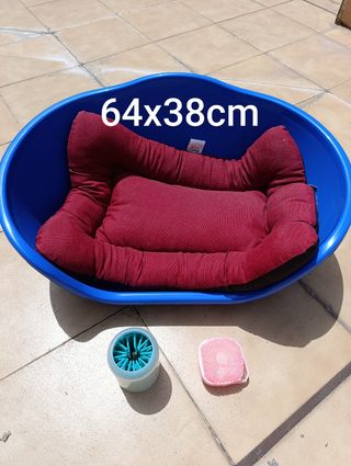 Cama perro 64x38cm + set limpieza
