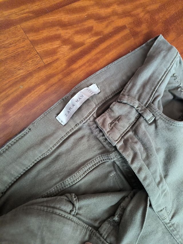 Vaqueros Olive Green Motociclista