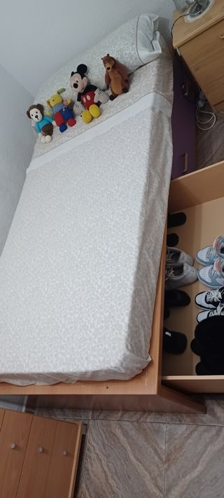 Cama nido 90cm con cajones - madera