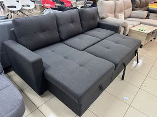 Sofá cama chaise longue gris