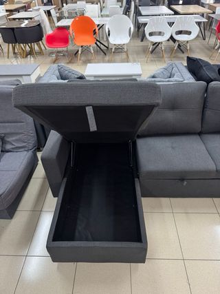 Sofá cama chaise longue gris