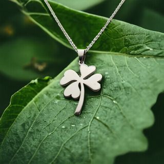Colgante trébol acero - Cadena unisex