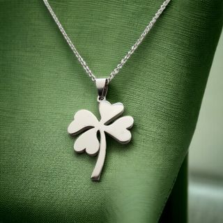 Colgante trébol acero - Cadena unisex