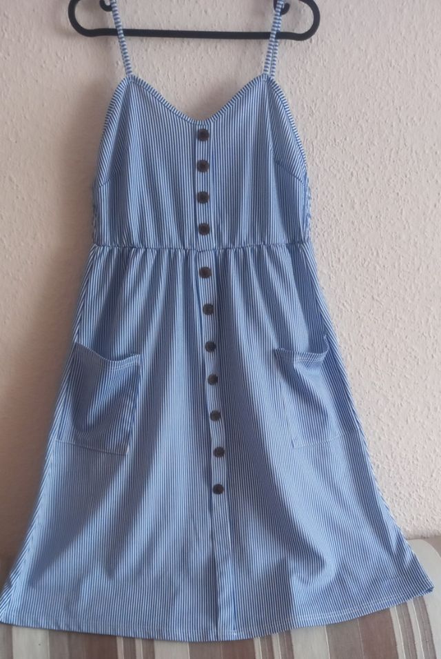 Vestido azul rayas