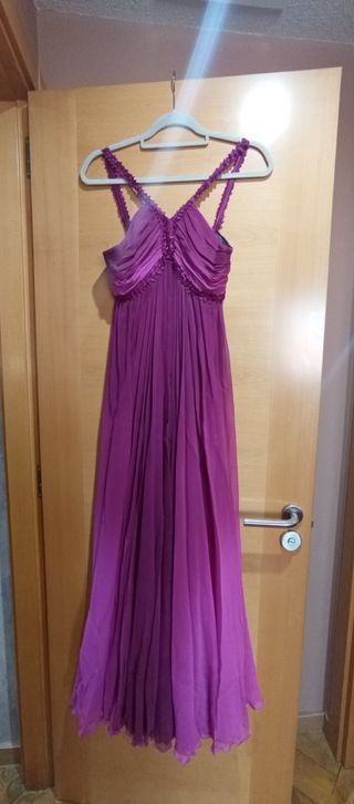 Vestido fiesta largo escote tipo griego talla S-36