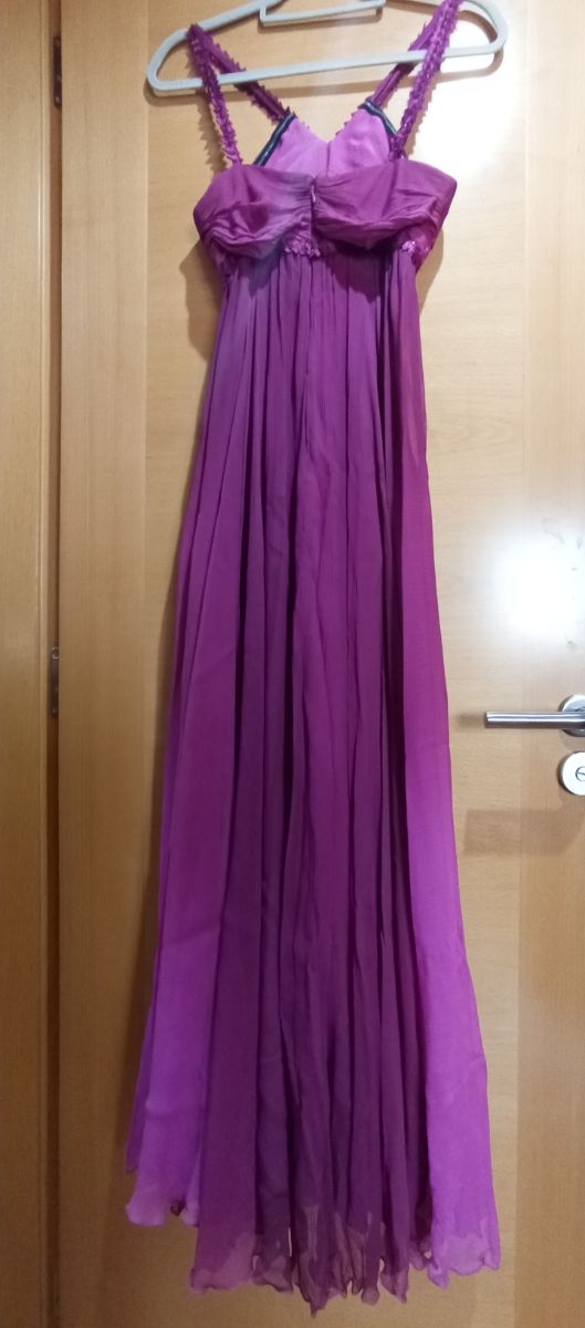 Vestido fiesta largo escote tipo griego talla S-36