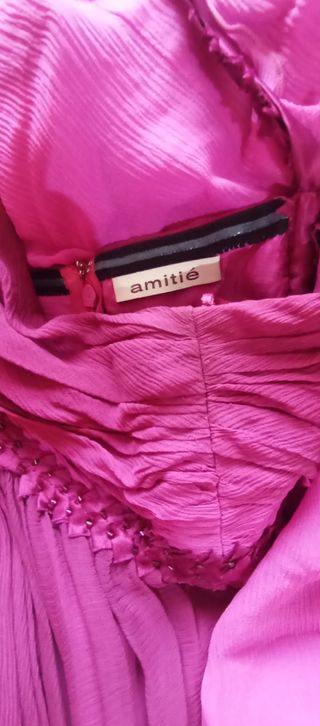 Vestido fiesta largo escote tipo griego talla S-36